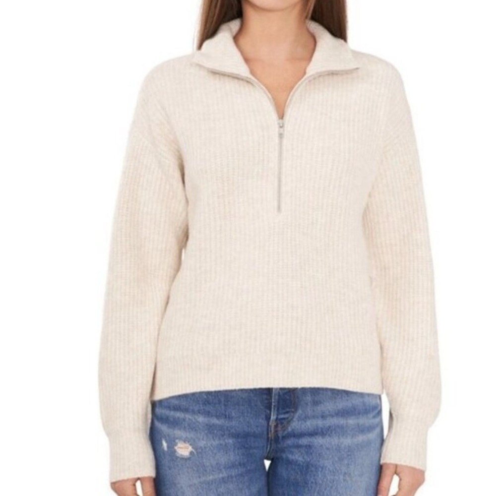 Vince Camuto Half Zip Pullover Soft Knit Sweater - Picture 1 of 8